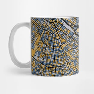 New Orleans Map Pattern in Blue & Gold Mug